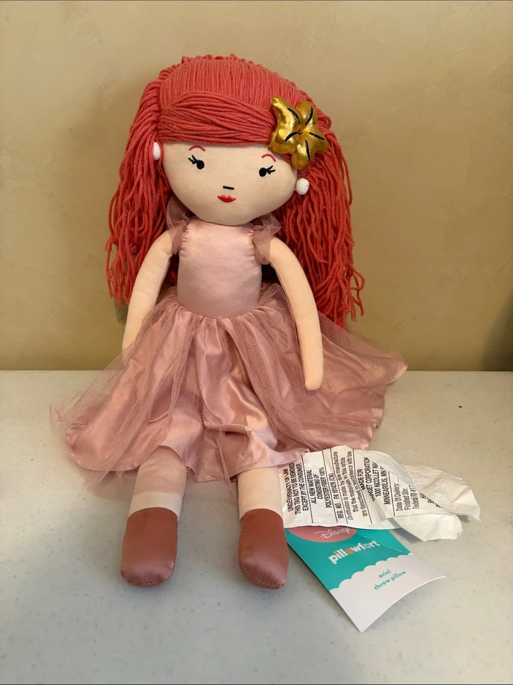 Disney’s The Little Mermaid Ariel Doll - Soft Girls' Throw Pillow/Doll